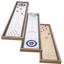 Games Tabletop Bowling Combo Set, Wooden Arcade Board Bowling Shuffleboard