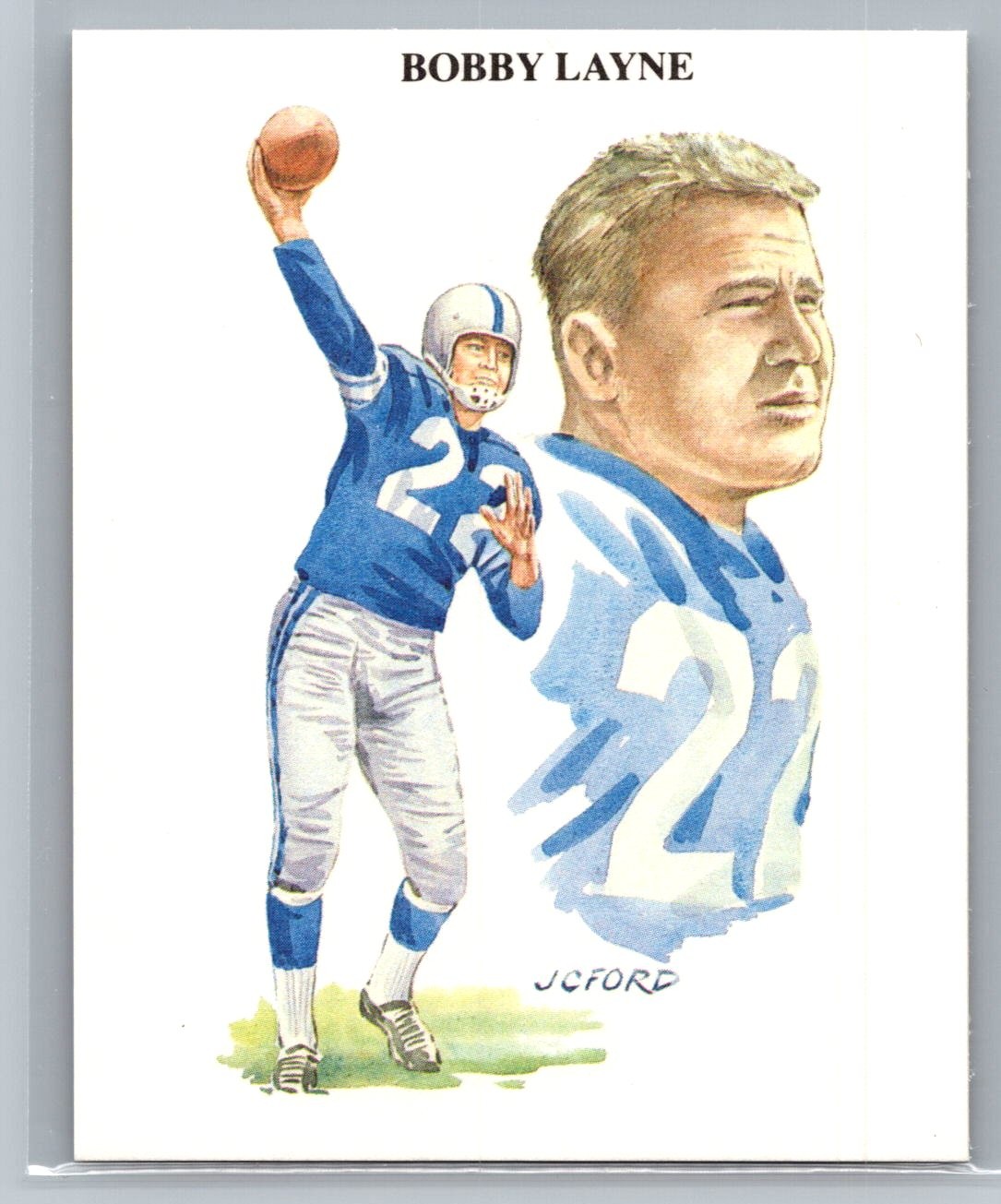 #6 Bobby Layne 1989 All Time Great Quarterbacks Detroit Lions