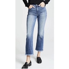 AYR The Bomb Pop Raw Hem Straight Leg Ankle Jeans in Bomba Medium Wash 25 Short