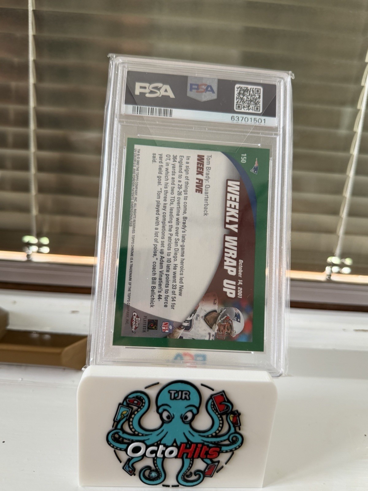 2002 TOPPS CHROME TOM BRADY  100 PSA 9 view 2