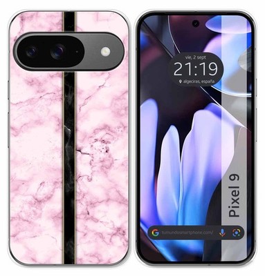 Custodia In Silicone Marmo Rosa Per Google Pixel 6A - Antiurto Sottile (Viola) - 5