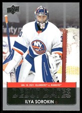 2021-22 Upper Deck #DD-22 Ilya Sorokin Debut Dates