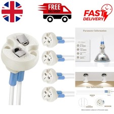 5-Pack Bi-Pin Ceramic Lamp Holder for MR16 GU5.3, 100W Heat-Resistant Design