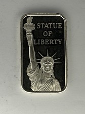 Una Onza Plata Pura w/ Serial Number 1oz .999 Silver Bar ‼️STATUE OF LIBERTY‼️
