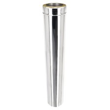 Twin Wall Flue 1000mm Stainless Steel Pipe Wood Burning Multifuel Stove Length