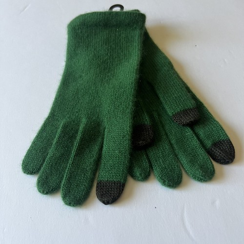 LOUISA PERINI WOMENS CASHMERE GLOVES GREEN OS NWT - Picture 10 of 12