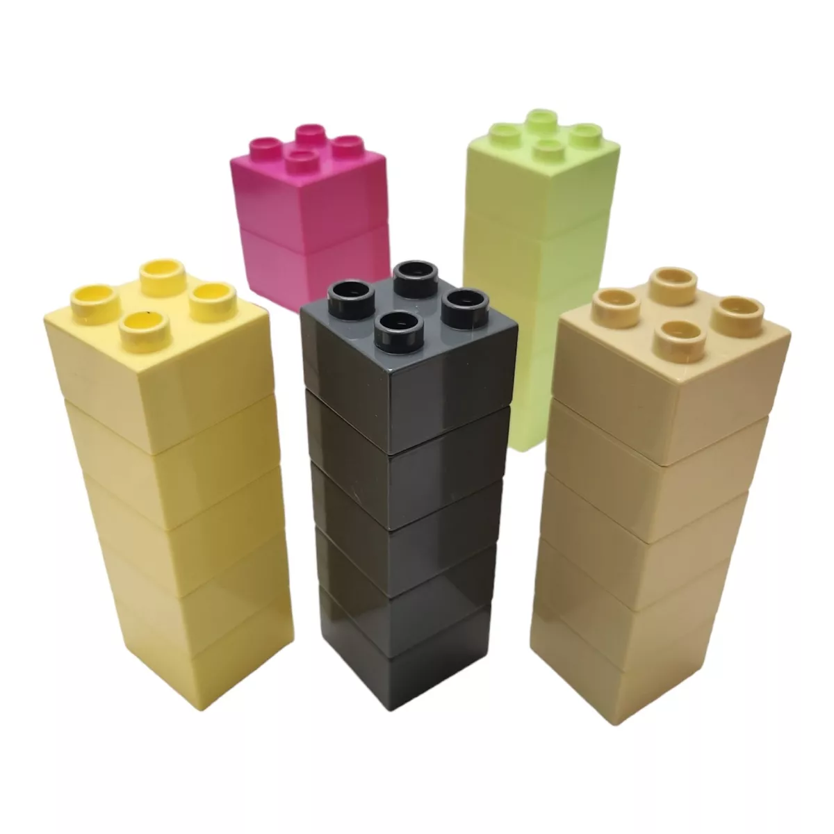 Lego Duplo Pastel Grey Pink Lime Green Tan 2x2 Blocks Building eBay