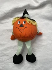 Vintage Dan Brechner  Pumpkin Scarecrow Plush  Halloween Fall
