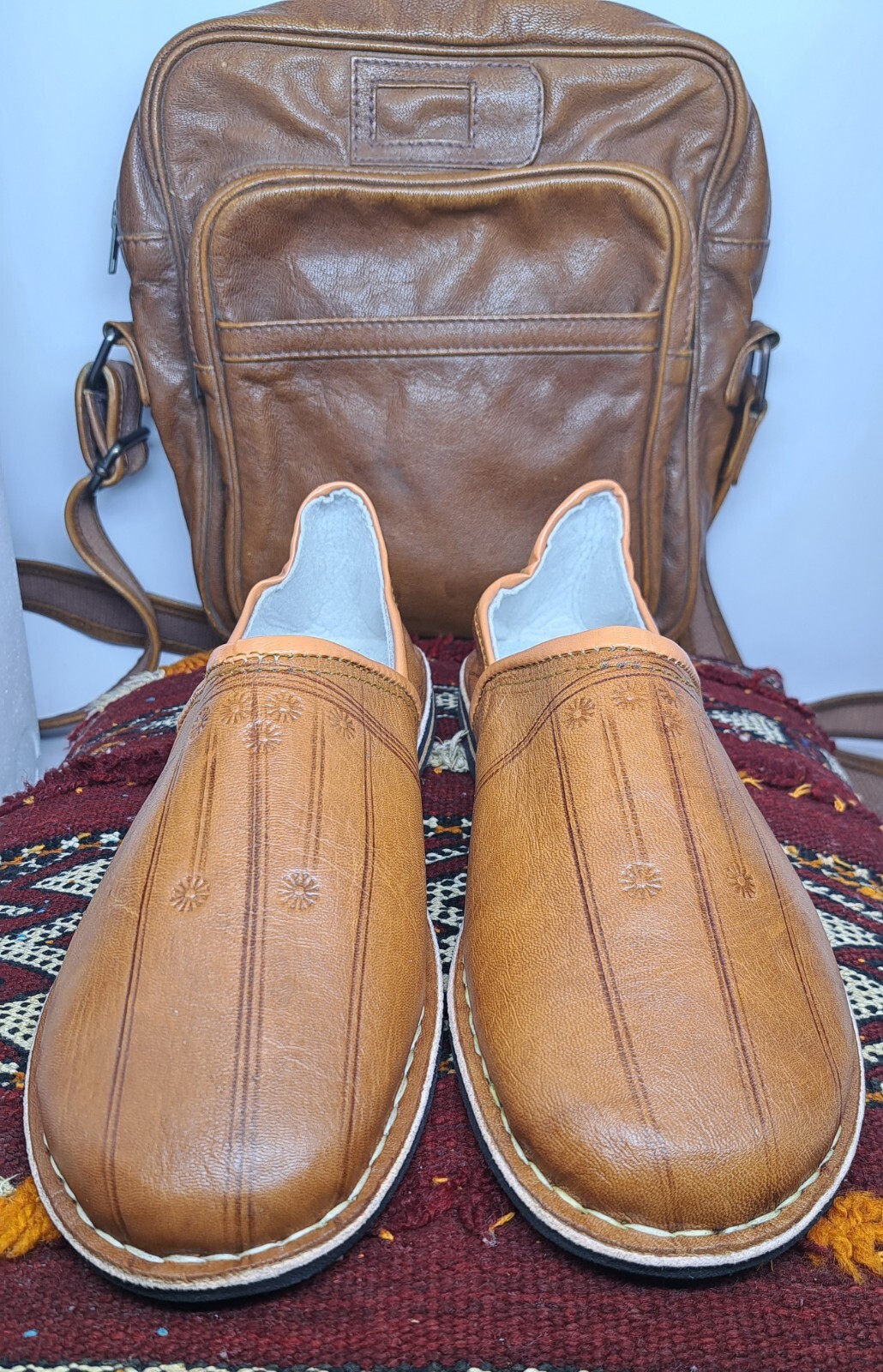 PANTOFOLA D’ORO Pantofole Babouches Tradizionali Marocchine Uomo Fatte a Mano Pelle Oro Originali