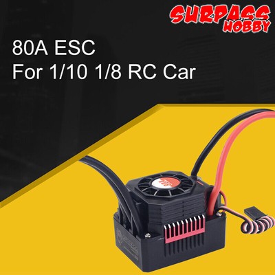SURPASSHOBBY KK 80A ESC Waterproof for 1/10 1/8 RC Car 3670 Brushless Motor