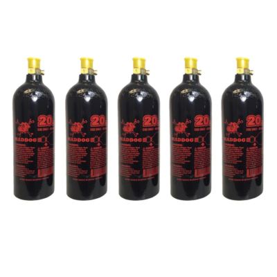 Maddog 20 Oz Refillable Aluminum CO2 Paintball Tank 5 Pack