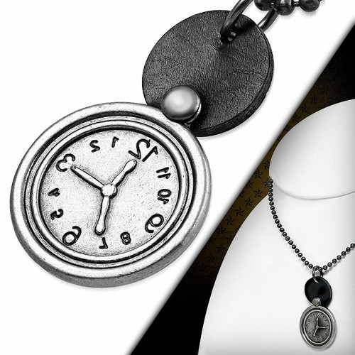 Lega Moda 2-ton Fascino Orologio Collana IN Pelle Da Catenina IN Catenella  Patta | eBay