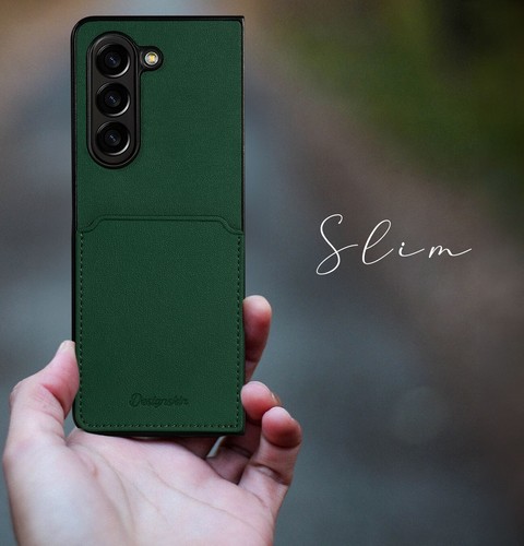 Z Fold 5 Case Premium Vegan Leather with Card Slot up to 2 Cards storage - Picture 12 of 17