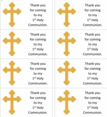 40 x Personalised 1st Holy Communion/Gold labels/stickers/party/cake/sweets/bag