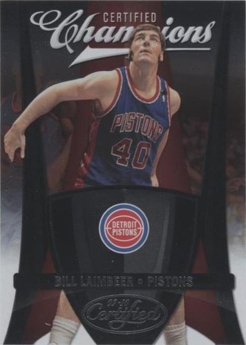 1986-87 FLEER #61 BILL LAIMBEER SIGNED DETROIT PISTONS BECKETT 