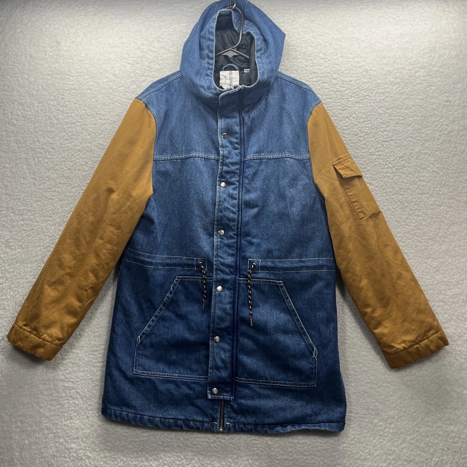Collusion Jacket Adult Small Blue Unisex Oversized Denim Outdoor Casual Chore