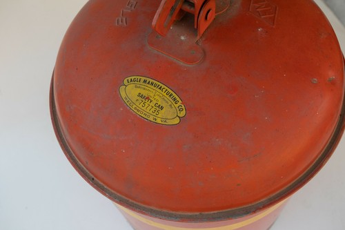 Eagle 5 Gallon Red Gasoline Petrol Safety Can (SHD1) UI-50-S Type 1 24 Gauge VTG - Picture 4 of 11