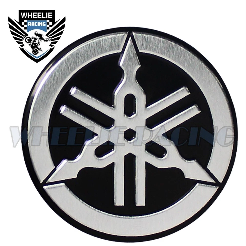 ALUMINIO CEPILLADO 2.125" YAMAHA 3D METAL INSIGNIA LOGO EMBLEMA GUARDABARROS PEGATINA CALCOMANÍA Foto 2 de 2
