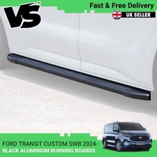 FITS FORD TRANSIT CUSTOM SWB 24 ALUMINIUM BLACK SIDE STEPS BAR VAN RUNNING BOARD