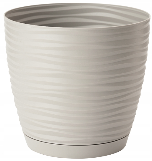 Plastic Plant Pot Cover Round 3D Effect Modern Indoor Outdoor