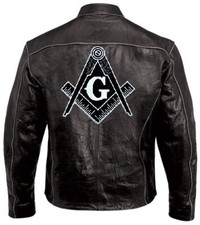 BLACK MASONIC LOGO EMBROIDERED PATCH IRON-ON FREEMASON SQUARE COMPASS MASON 10"
