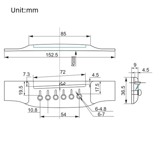 5 Stck. Akustikgitarrensteg Palisander für Martin Gitarre Sattel Mutter Gitarrenbauer Reparatur - Bild 3 von 10