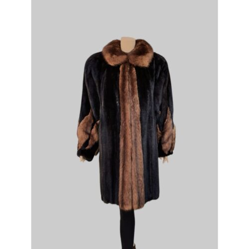 Vintage Dark Brown Mink & Sable Short Coat -Large - 第 1/11 張圖片