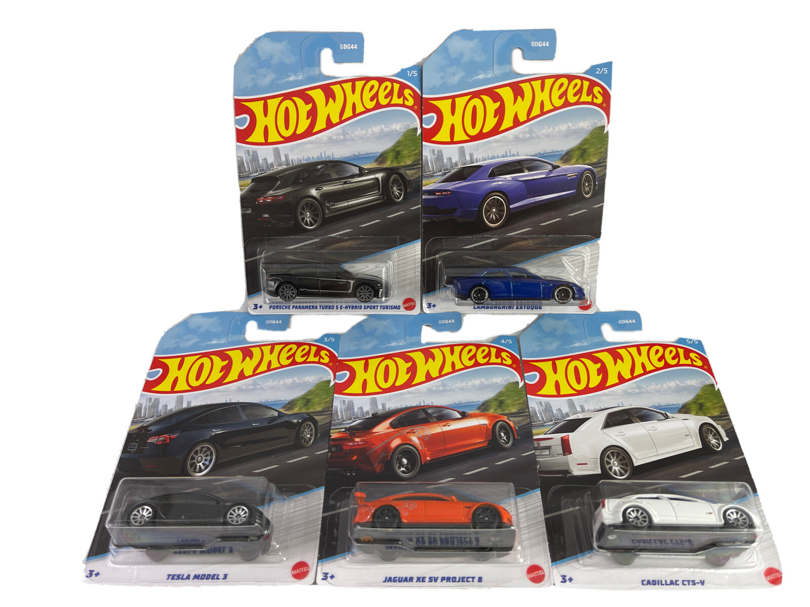 Hot Wheels 2022 HW Luxury Sedans Full Set Of 5 Lamborghini Porsche Tesla