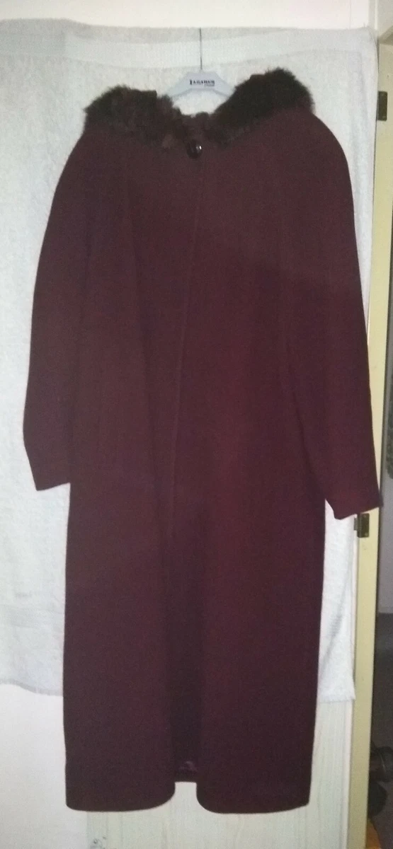 VINTAGE NUAGE WOOL CASHMERE BLEND PRINCESS LUXURY HOODED COAT UK SIZE 18