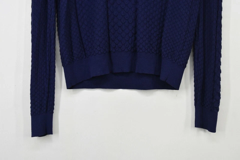 Suéter tejido informal cómodo manga larga cuello redondo azul The Kooples para mujer M Foto 4 de 4