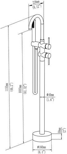 Tub Filler Freestanding Bathtub Faucet Floor Mounted Bathroom with Hand Shower - Picture 76 of 132