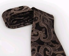 Mens Burma Bibas 100 Silk Neck Tie Black  White Casual Wear