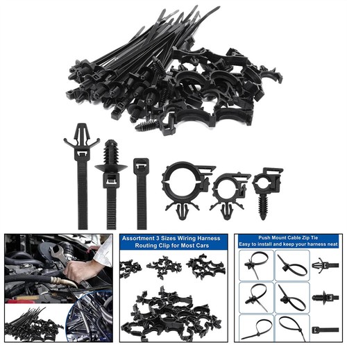 45x Kabelbinder Sortiment Set Auto Draht Schlauch Befestigungsclips Kabel Binder - Bild 2 von 6