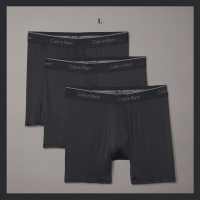 NWT - Calvin Klein Men's Microfiber Stretch 3-Pack Boxer Brief, Sz Large - $47