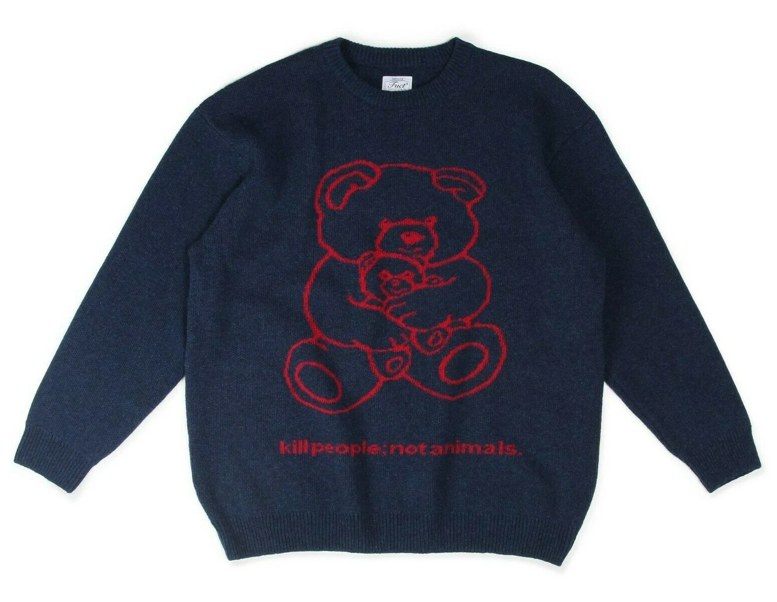 fuct ?? TEDDY BEAR KILL PEOPLE Pro Life tricot laine marine pull suprême SSDD