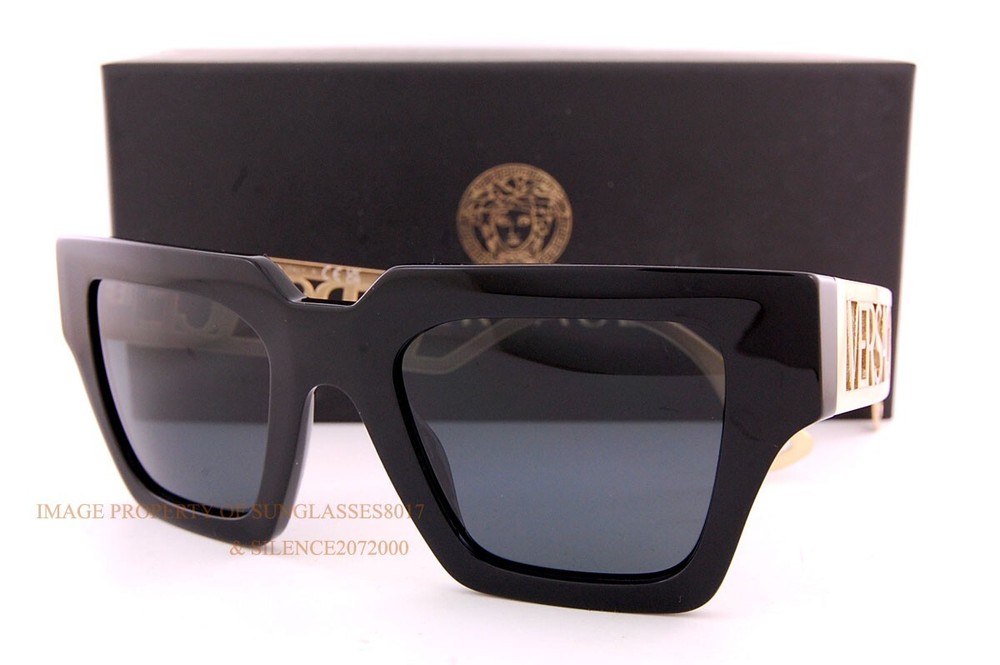 Brand New VERSACE Sunglasses VE 4431 GB1/87 Black Gold/Dark Gray For Women