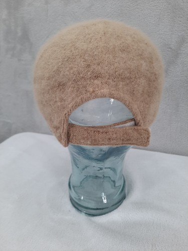 Beige Tan Olefin Angora Blend Hook & Loop Adjustable Baseball Hat by Betmar - Picture 4 of 7