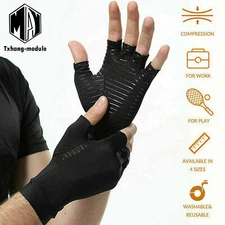 Copper Arthritis Gloves Compression Joint Rheumatoid Osteoarthritis Relief A2TM