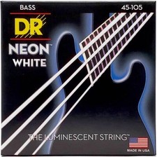 DR NWB-45 Neon Hi-Def White 4-String Bass strings 45-105