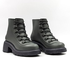 Melissa Women Cosmo Green Black Platform Festival Lace Combat Boots Size 9