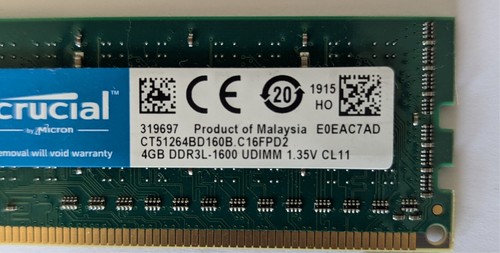 Crucial computer memory ram DDR3L (3) + free hynix memory card