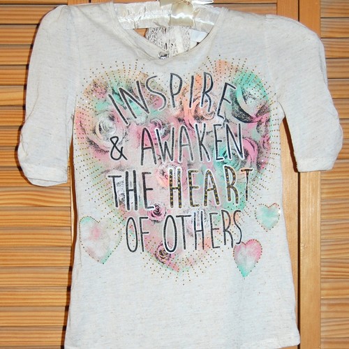 Girls Top Shirt Mesh Vest Leaf Necklace Graphic Tee Inspired Natural Sz S NWT - Picture 4 of 10