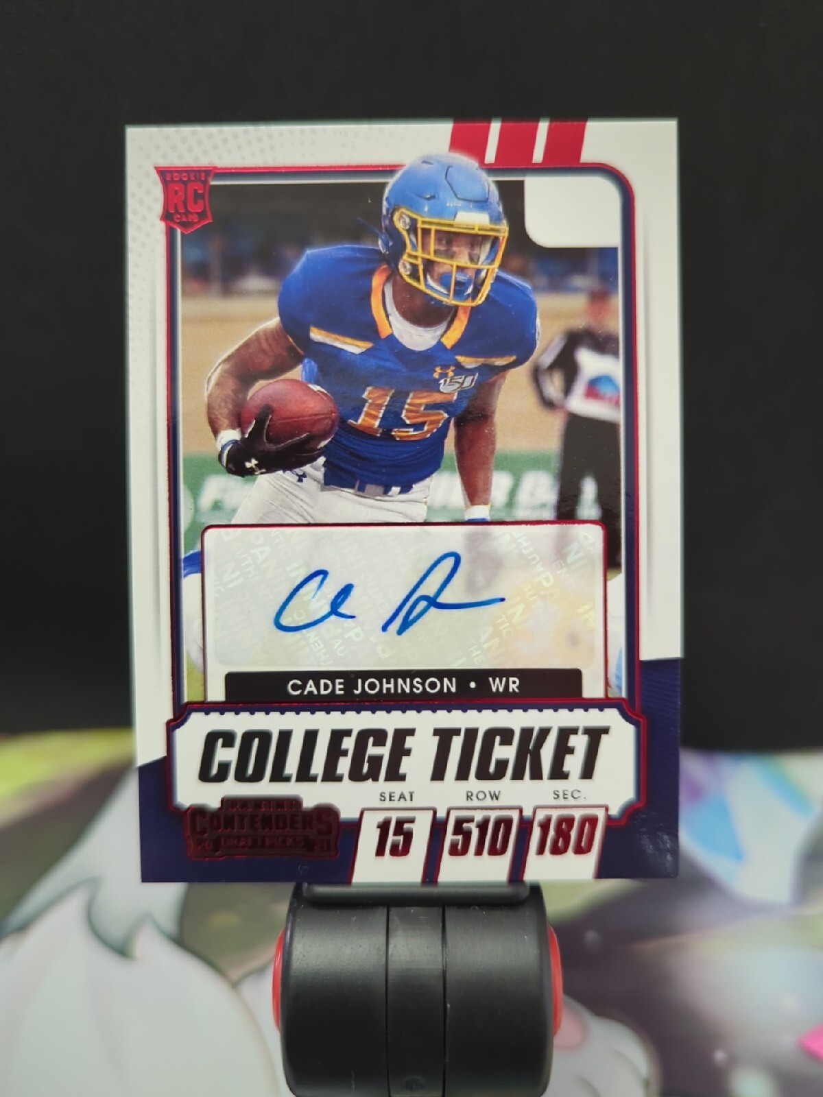 2021 Contenders Draft Picks Cade Johnson College Ticket Red Rookie Auto RC #319