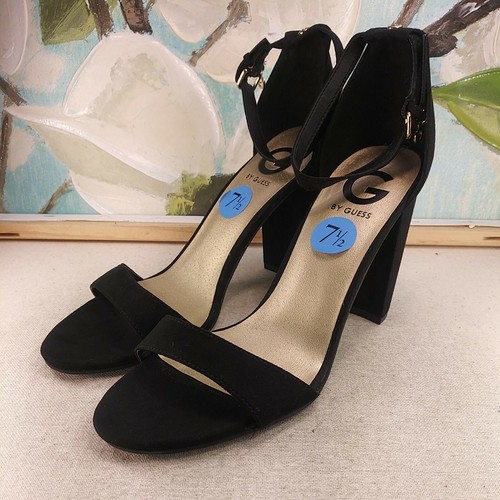 G By Guess Women's Shoes Sandals Black Suede Heel Size 7.5 SKU#08668 - 第 2/7 張圖片