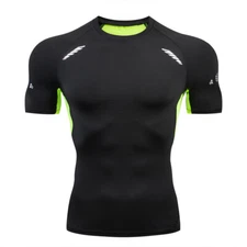 Men's Short Sleeve Compression Shirts Workout Quick Dry Baselayer T-Shirt Tops