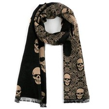 Women Scarf Men Scarf Skull Shawl Unisex Soft Long Elegant Classical Tassels Top