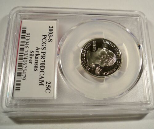 2003-S 25c SILVER PCGS PR70DCAM ARKANSAS QUARTER PROOF DEEP CAMEO PR 70 DC - Picture 4 of 4