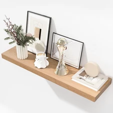 Floating Shelves for Wall 36 Inch Solid Usa-Sourced Oak Wooden Shelves for Bathr