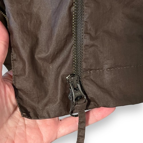 Eileen Fisher Motorradjacke braun Wachs Baumwolle asymmetrisch Reißverschluss Large minimalistisch - Bild 6 von 14