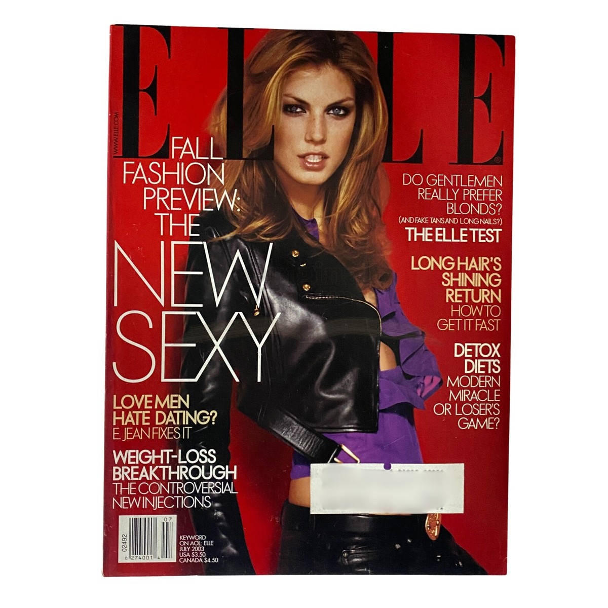 Elle Magazine July 2003 Angela Lindvall Cover VG | eBay